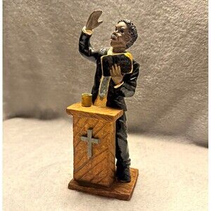 Vintage 1993 Young’s African American Preacher Pastor Holy Bible Figurine